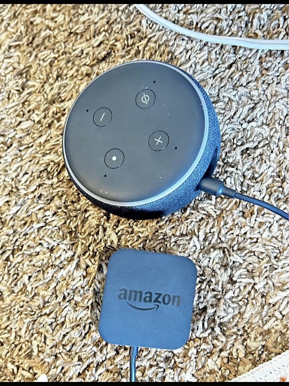 Amazon Echo Dot (3rd Gen) Smart Speaker in Charcoal with Amazon Power Adapter